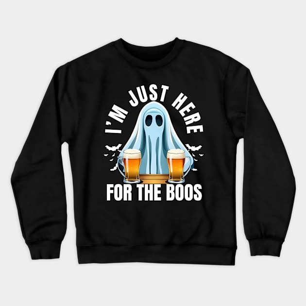 I'm Just Here For The Boos- Halloween Crewneck Sweatshirt by alcoshirts